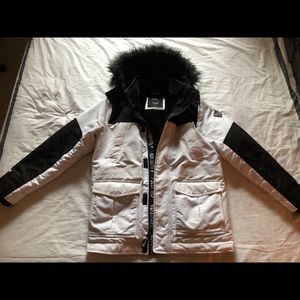 Hollister men’s faux fur lined parka coat, size L